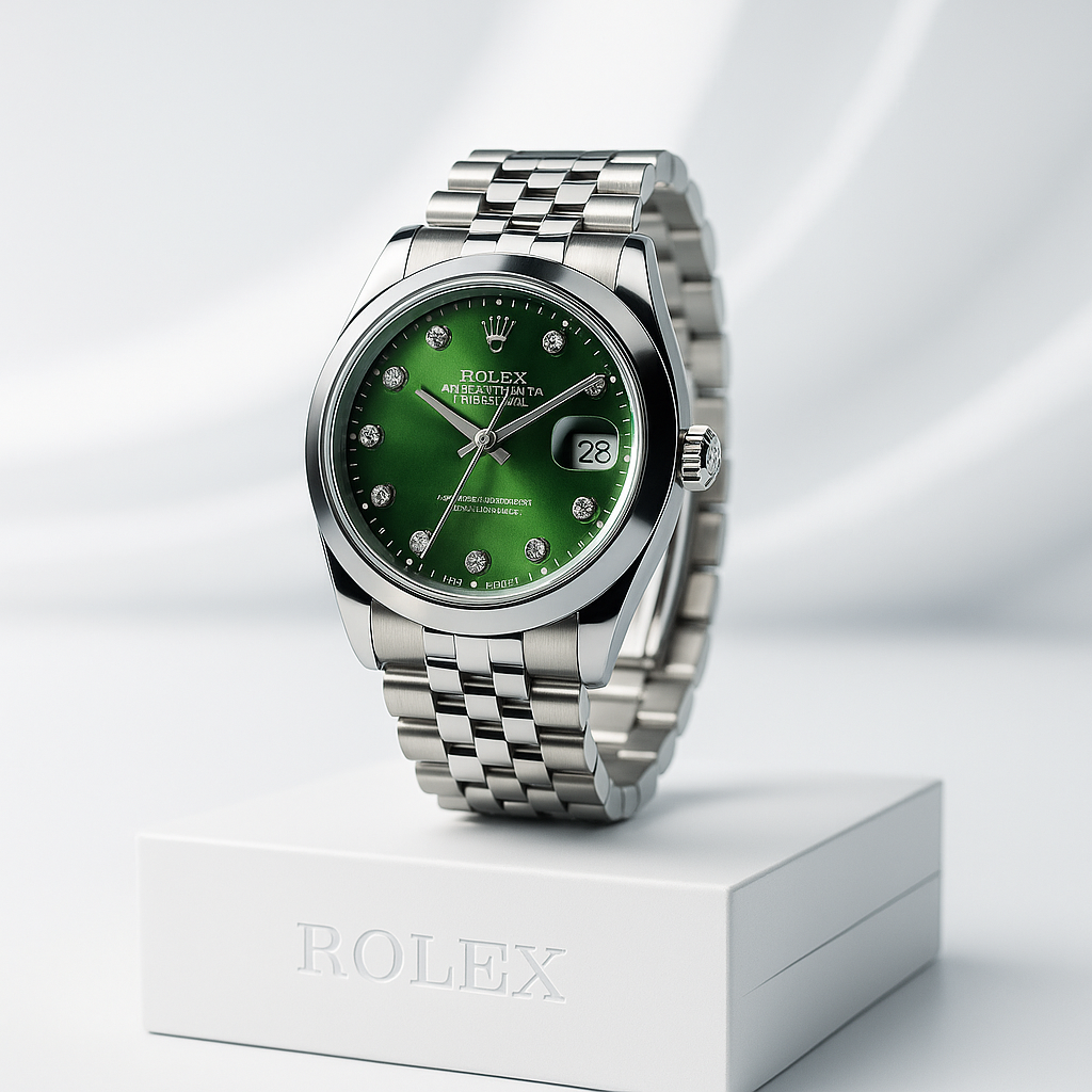 Rolex-Inspired Green Dial Luxury Watch (Men’s Edition)